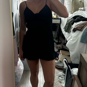 Lush Black Spaghetti Strap Romper